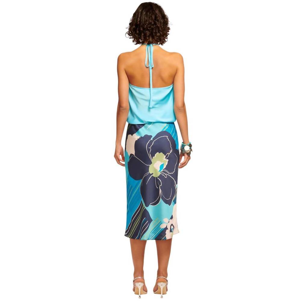 NEW RAMY BROOK rosetta floral midi skirt in navy amore - Picture 3 of 3